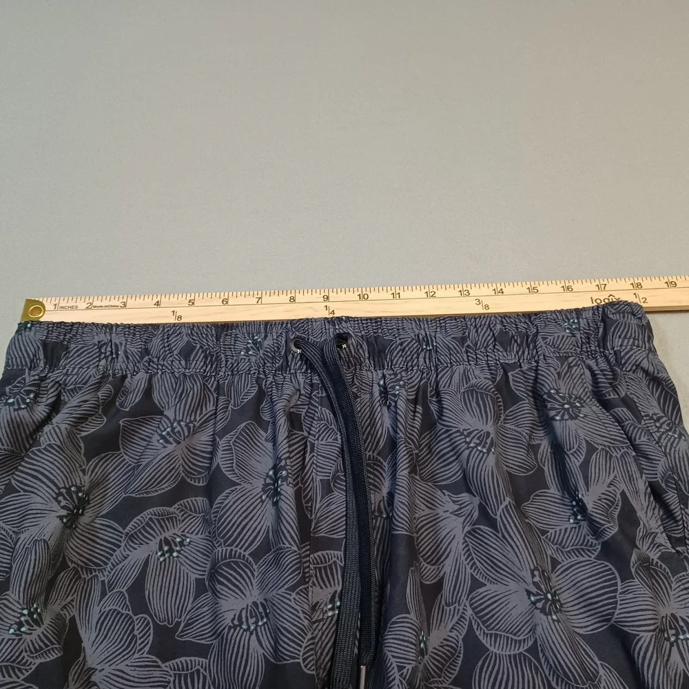 Hurley Mens XXL Swim Trunks Gray Floral Board Shorts‎ Elastic Waist Mesh Lined